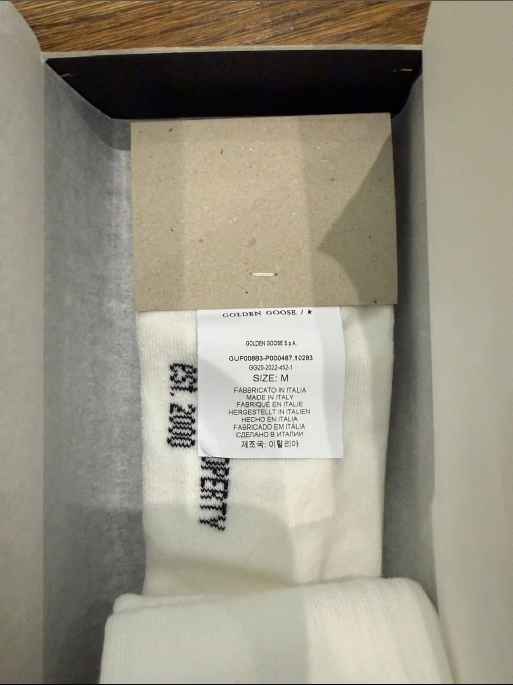 Golden Goose Unisex Socks White and Black in Box